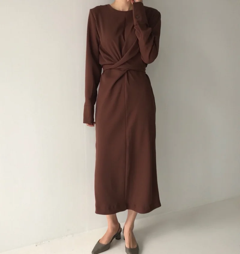 Fatika 2019 элегантные весенние с длинным рукавом свободное платье Для женщин