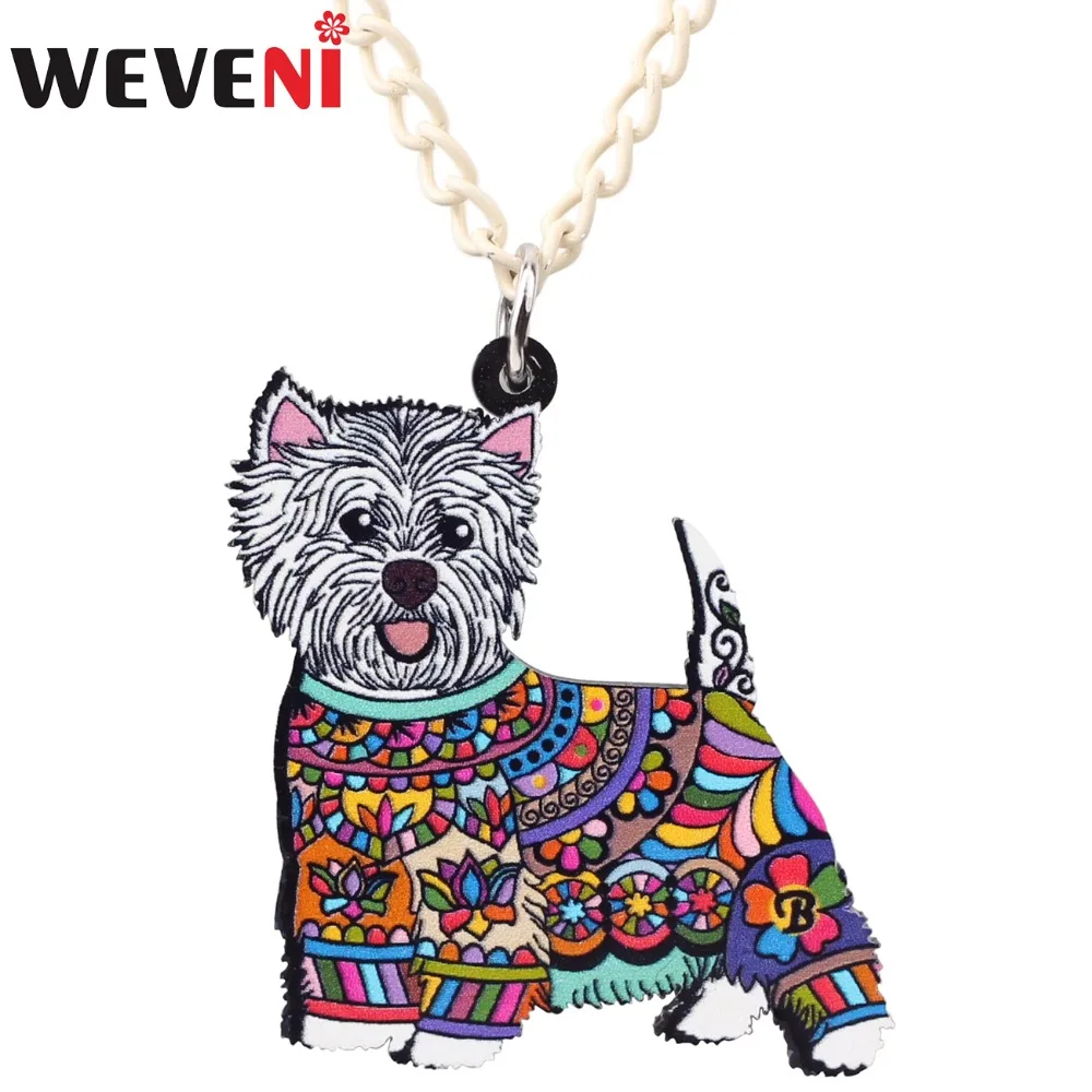 WEVENI, ожерелье, Западный Хайленд, белый терьер, подвеска, цепь, ошейник, подвеска, животное, модное ювелирное изделие для женщин, девушек, Новинка