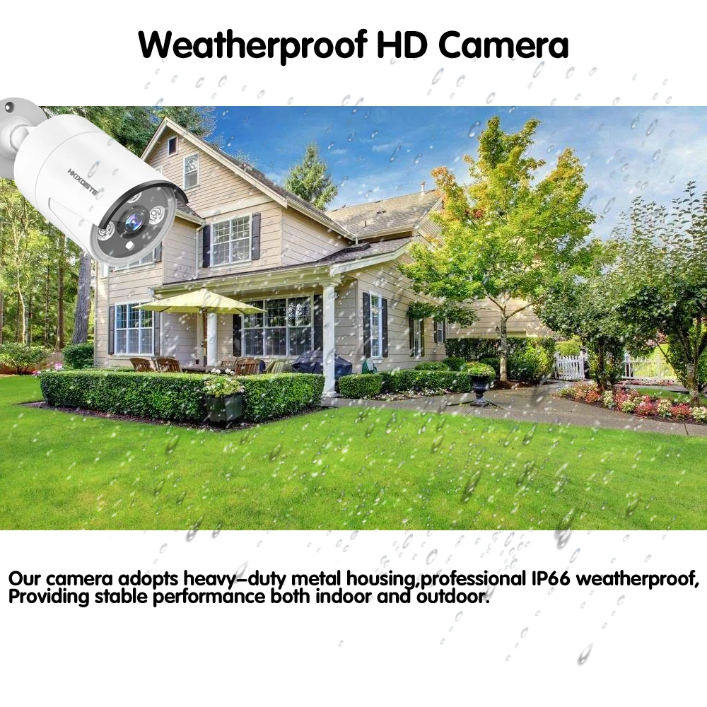 HKIXDISTE 8CH POE CCTV камера система 5.0MP NVR комплект белая 4MP IP для наружного