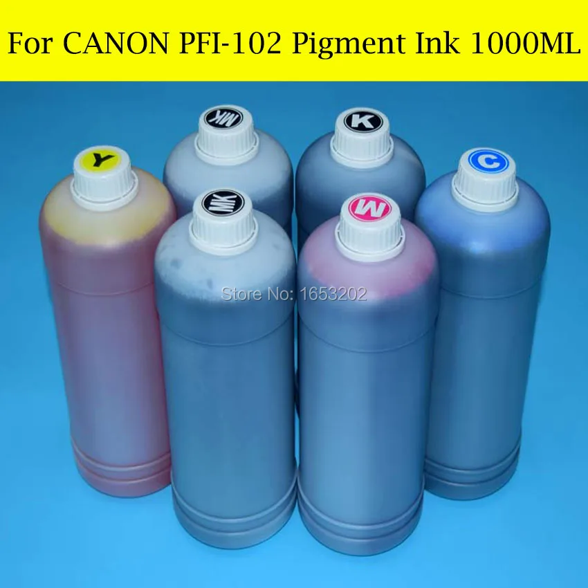 6 литров для Canon PFI-102 пигментные чернила принтера iPF500 iPF510 iPF600 iPF605 iPF610 iPF700 iPF710 iPF720 |