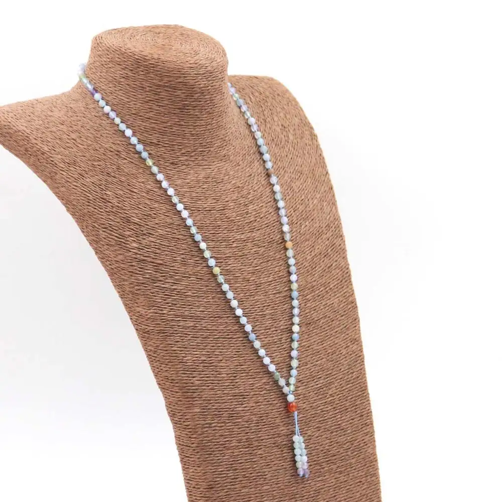 Ручная работа Йога Энергия мала тонкий 4 5 мм натуральный синий халцедон бусы