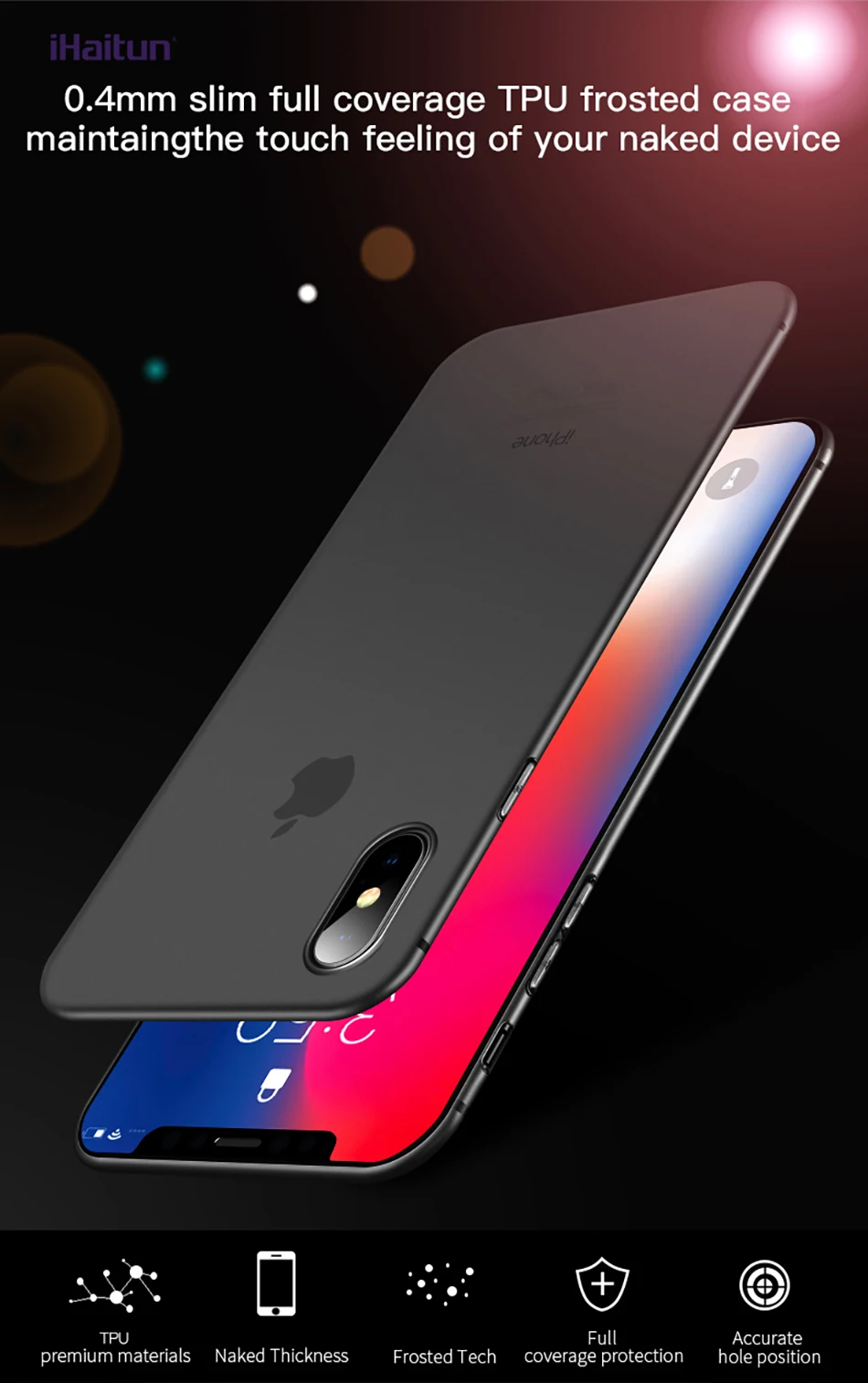 IHaitun роскошный 0,4 мм чехол для телефона для iPhone XS MAX XR X чехол s ультра тонкий прозрачный чехол для iPhone X 10 8 7 Plus