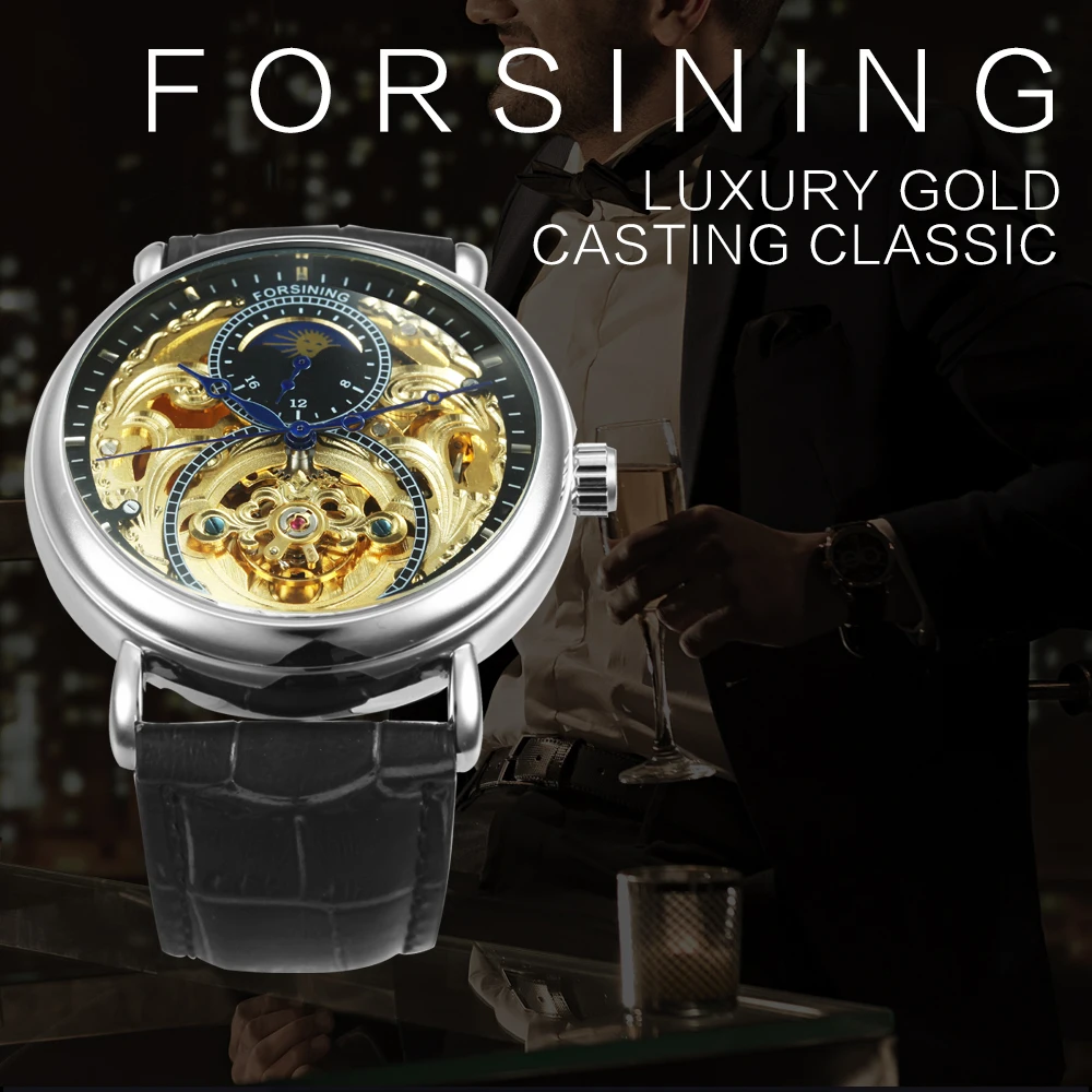 FORSINING 2019 новые модные мужские часы лучший бренд класса люкс автоматические