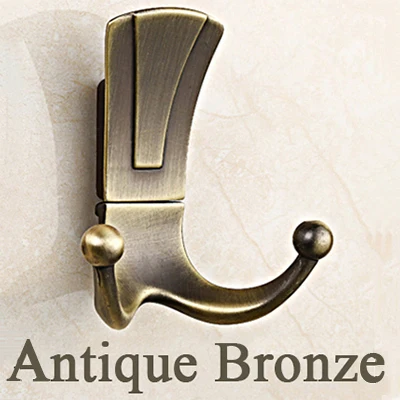Antique Bronze Настенные вешалки для ванной комнаты, 2 крючка, настенные крючки для халатов, настенные вешалки, крючки для пальто, аксессуары для ванной комнаты, мебельная фурнитура - Цвет: Antique Bronze