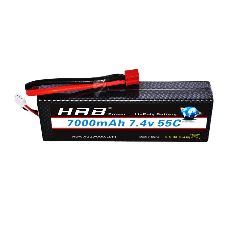 HRB Lipo 7,4 V 11,1 V 14,8 V 2S 3S 4S 2P Аккумулятор 7,4 V 7000mah 55C T DEAN XT60 MAX 110C Жесткий Чехол для RC 1/10 Scale Trx Stampede Car