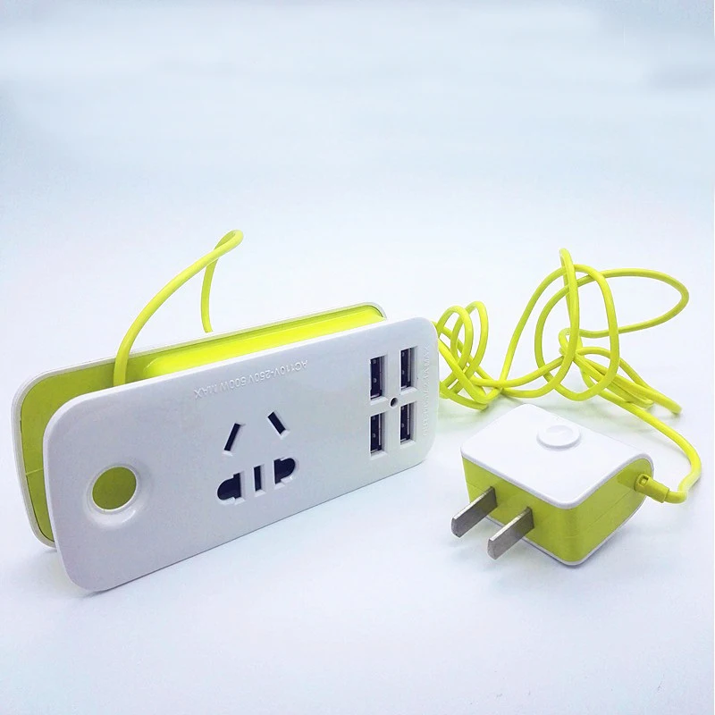 Многофункциональная портативная дорожная розетка с американской вилкой 4USB 5 В 2 1