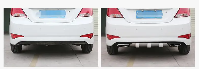Для HYUNDAI Verna ABS защита выхлопного отверстия заднего бампера для 2011- accent Body набор бампер задняя Передняя Лопата задний спойлер
