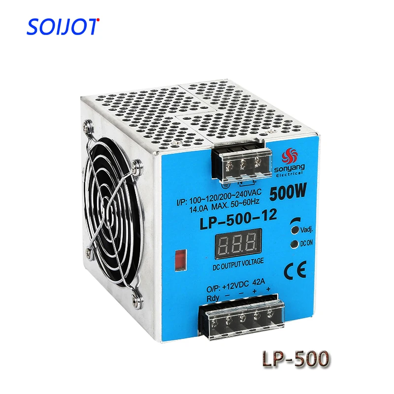 LP 500 din рейка источник питания 12V 24V 500W одиночный выход цифровой дисплей