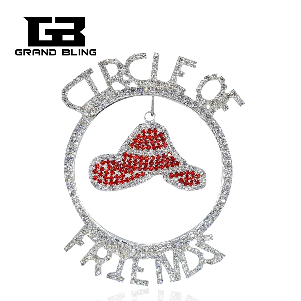 Потрясающие Стразы ювелирные изделия для модных дам булавка с надписью CIRCLE OF FRIENDS