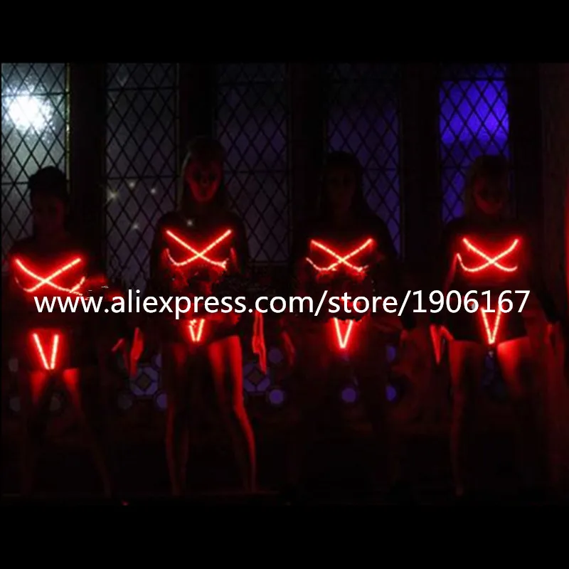 Женский костюм со светящимся бюстгальтером и шортами для ролевых игр | Дом сад