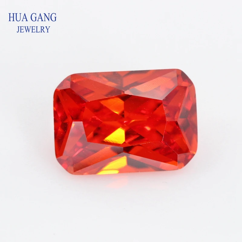 5A оранжевый Octangle форма огранки CZ камень синтетические драгоценные камни