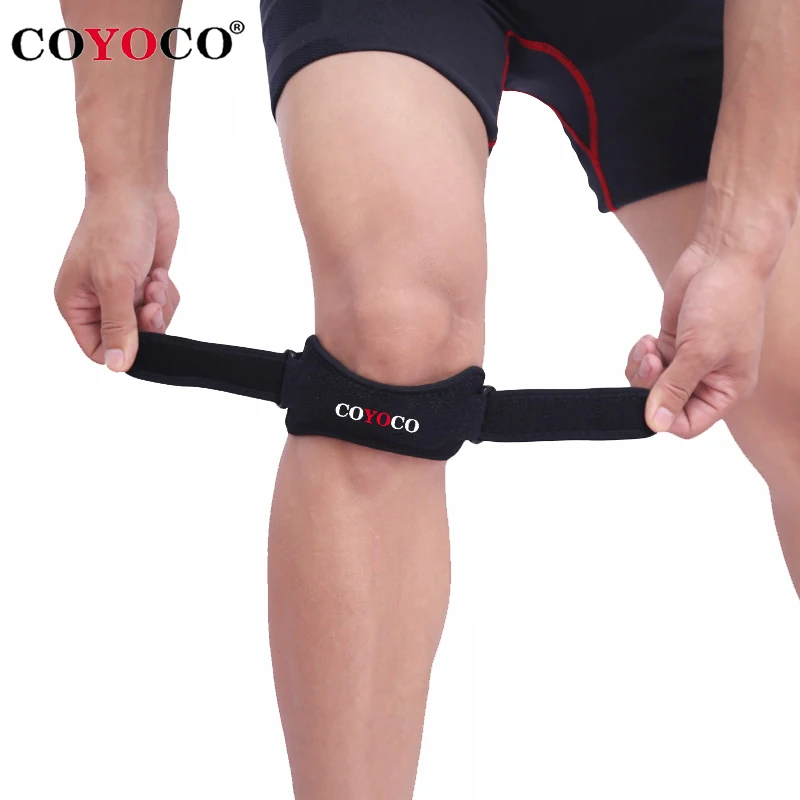 

1 Pair Adjustable Patella Brace Pad Protector Knee Support KneePad COYOCO Brand Anti Falls Injury Bandage Patella Guard Black