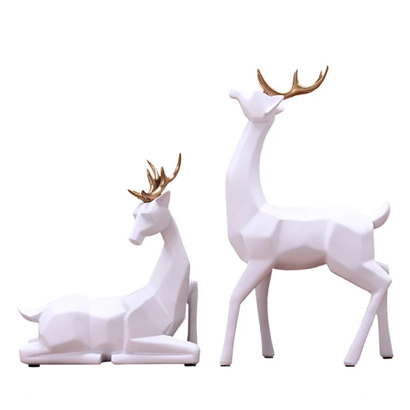 

Nordic home decoration bedroom living room wine cabinet geometric resin deer statue decoration crafts wedding gift ZP5041042