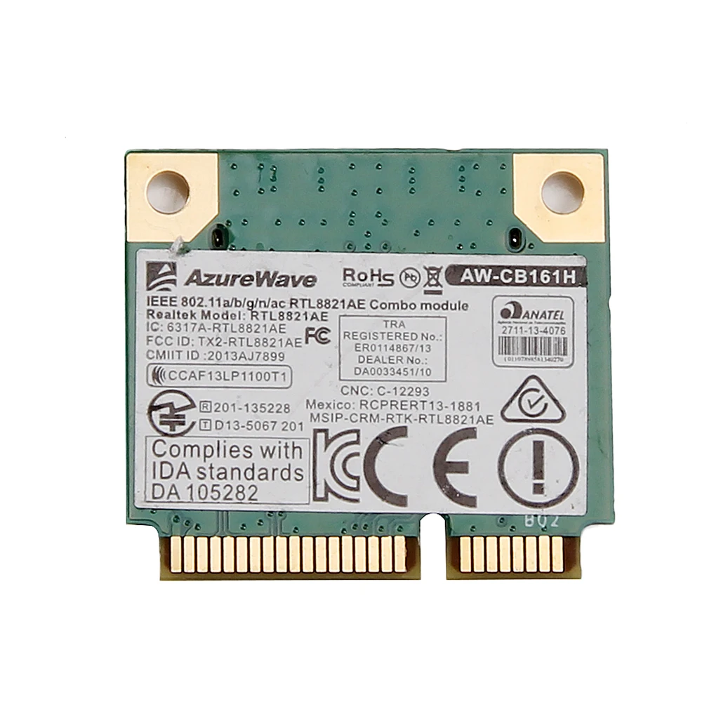 Беспроводной AC 433 Мбит/с Realtek RTL8821AE WiFi Bluetooth 4 0 Mini PCi E Wlan карта Azurewave AW CB161N адаптер
