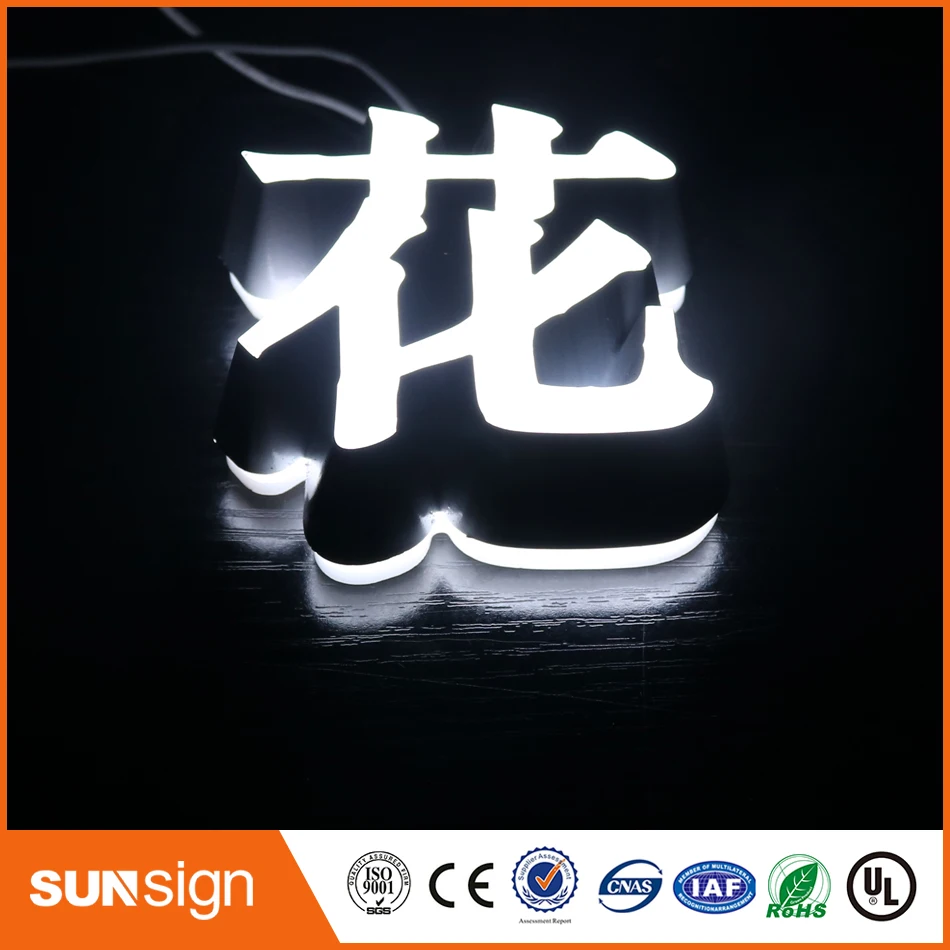 custom personalized advertising display mini acrylic face lit channel letters wholesale led signs