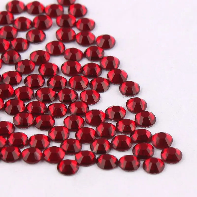SS3-SS34 Dark Red Shiny 3D Nail Art Rhinestone Non Hotfix Flatback Glue On Rhinestones For DIY | Красота и здоровье