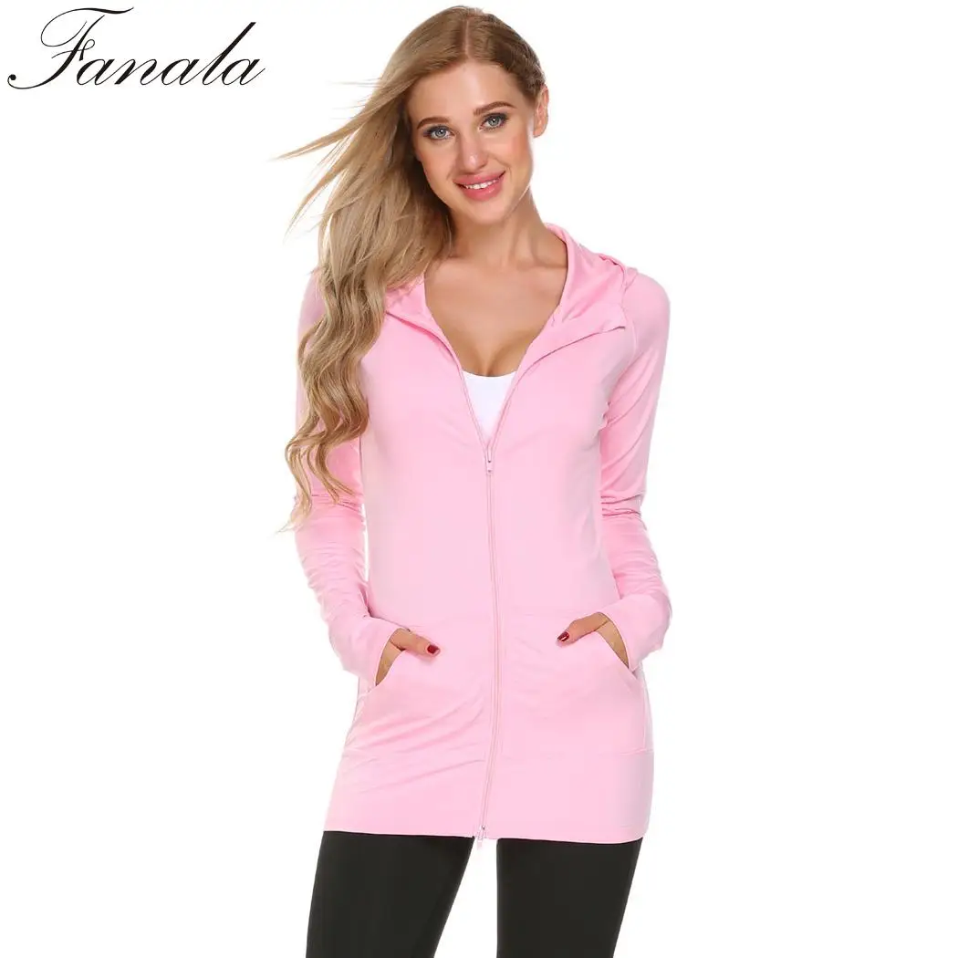 Куртка с капюшоном длинным рукавом легкий Active Full-zip Hoodie Для женщин | Женская