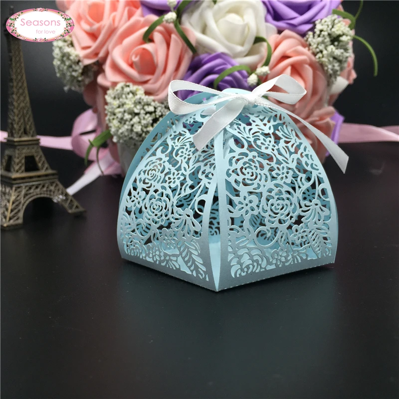 50 шт. розы Свадебная коробка свадебные подарки для гостей подарков упаковка