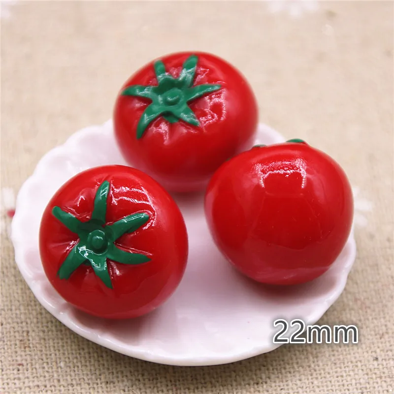 

5pcs tomato fruit Resin 3D Cabochon Miniature food Art Supply Decoration Charm Craft