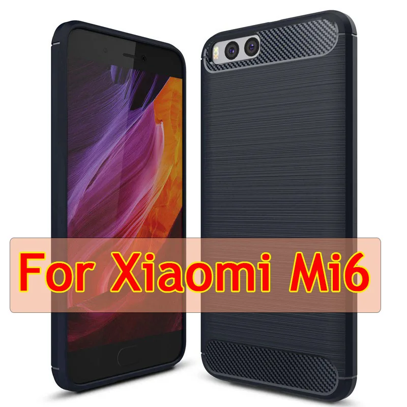 Чехол для Xiaomi mi A1 из углеродного волокна, мягкая задняя крышка из ТПУ для mi A1 mi 5X6 mi 5X mi 6, чехол-броня, чехол Xio mi Silicon A 1 - Цвет: for Mi 6 - Navy
