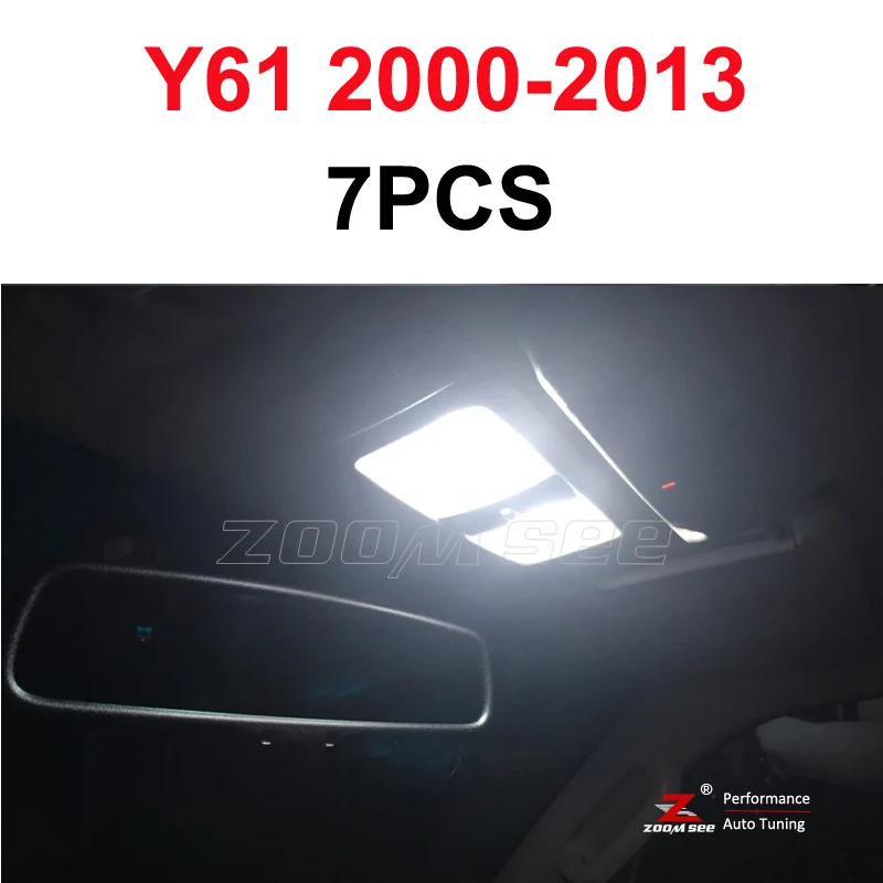 Y61(2000-2013) -7PC Высококачественная светодиодная подсветка внутренняя Светодиодная лампа для Nissan Patrol Y61 Y62 купольная карта багажник номерного знака Комплект ламп 2000 - Испускаемый цвет: Y61(2000-2013) -7PC