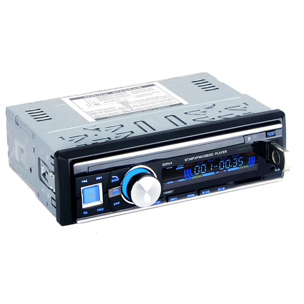 Автомагнитола 1 din автомагнитола BT-1068 стерео bluetooth аудио mp3 рекордер usb sd aux вход oto teypleri Автомагнитола#20