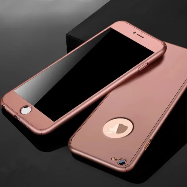 Rose Gold Hollow Роскошный 360 полный защитный чехол для телефона для iPhone 6 6s Xs Max XR X Coque чехол для iPhone 6 6s 7 8 Plus чехол 5 5S SE крышка стекло - Цвет: Rose Gold Hollow
