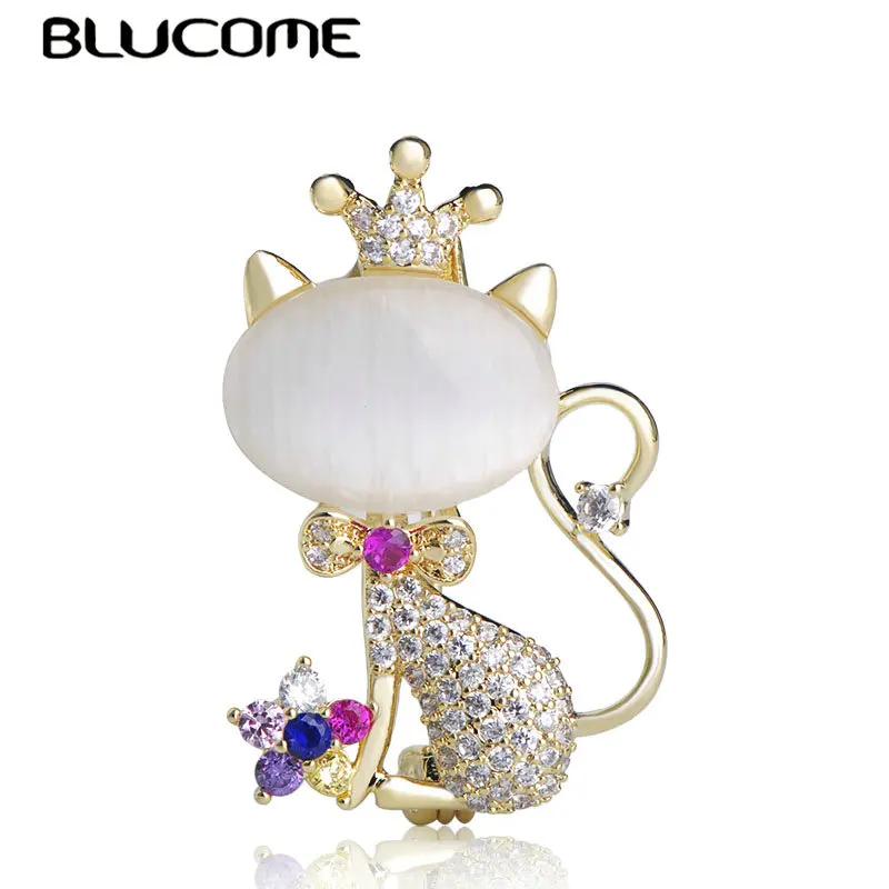 Blucome последняя Милая Корона кошки броши для девочек Женский костюм пальто шарф