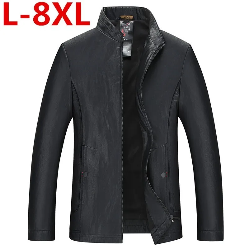 8XL 6XL 5XL мужская куртка из натуральной кожи овчины новая весенняя и осенняя красивая тонкая мужская мотоциклетная кожаная куртка на молнии