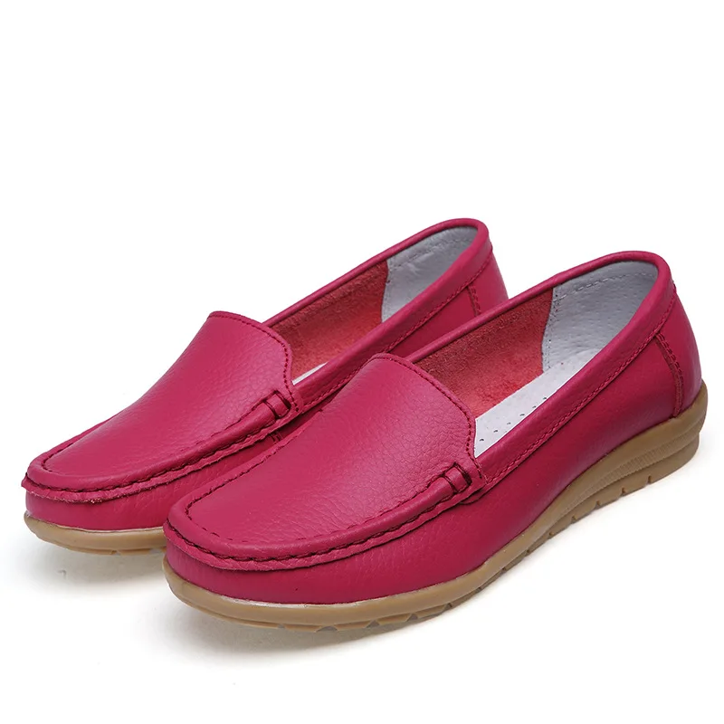 Women Genuine Leather Shoes Ballet Flats Slip on for Loafers Moccasins Nursing Sneakers Footwear Size 35-41 |