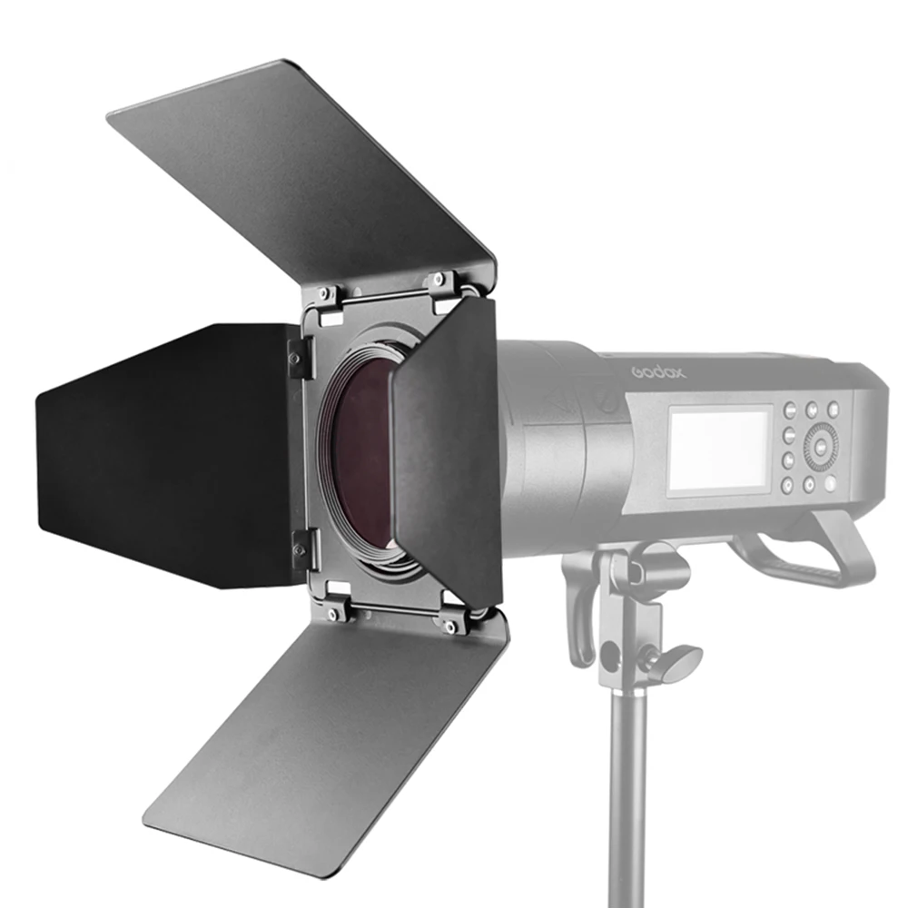 Godox BD 08 Barn Door С Honeycomb Grid и 4 цветными гелевыми фильтрами для AD400Pro Outdoor Flash (красный