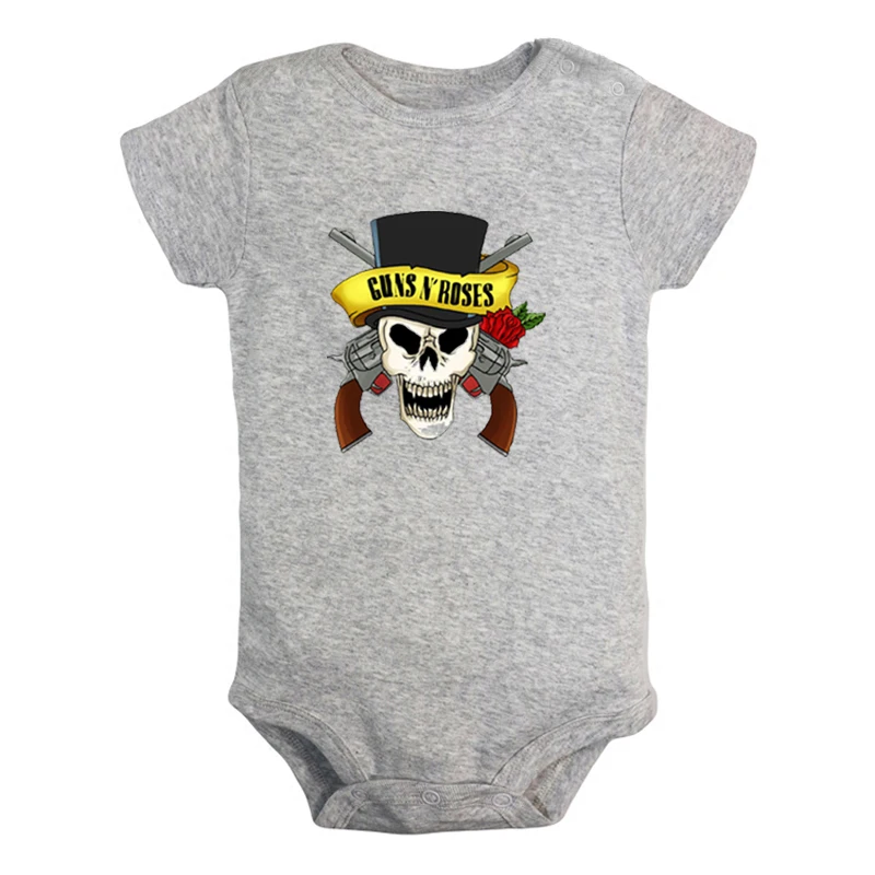 ieBodysuits1000G Guns N' рок-группа, розы, Одежда для новорожденных девочек и мальчиков, комбинезон с короткими рукавами, комбинезон, хлопок - Цвет: ieBodysuits1000G