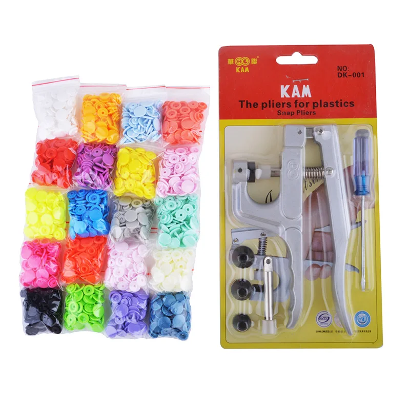 Kam набор пластиковых нажимных плоскогубцев брендовая застежка + 300 наборов 20