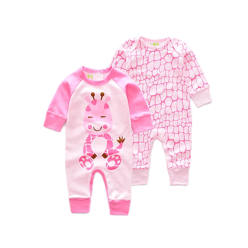 Детский комбинезон с длинным рукавом 4 шт./Лот хлопковые комбинезоны рисунком