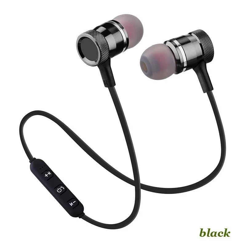 Черный Bluetooth наушники Металлические Модные беспроводные bluetooth наушники для samsung xiaomi iphone магнитные Беспроводные стереонаушники - Цвет: Черный