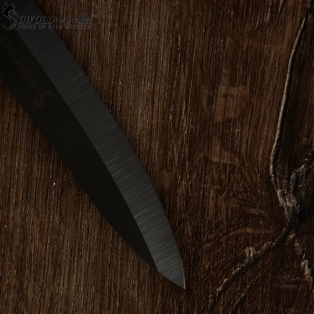 Sowoll кухонный Керамический нож Ножи очистка нарезка шеф Повара черный клинок