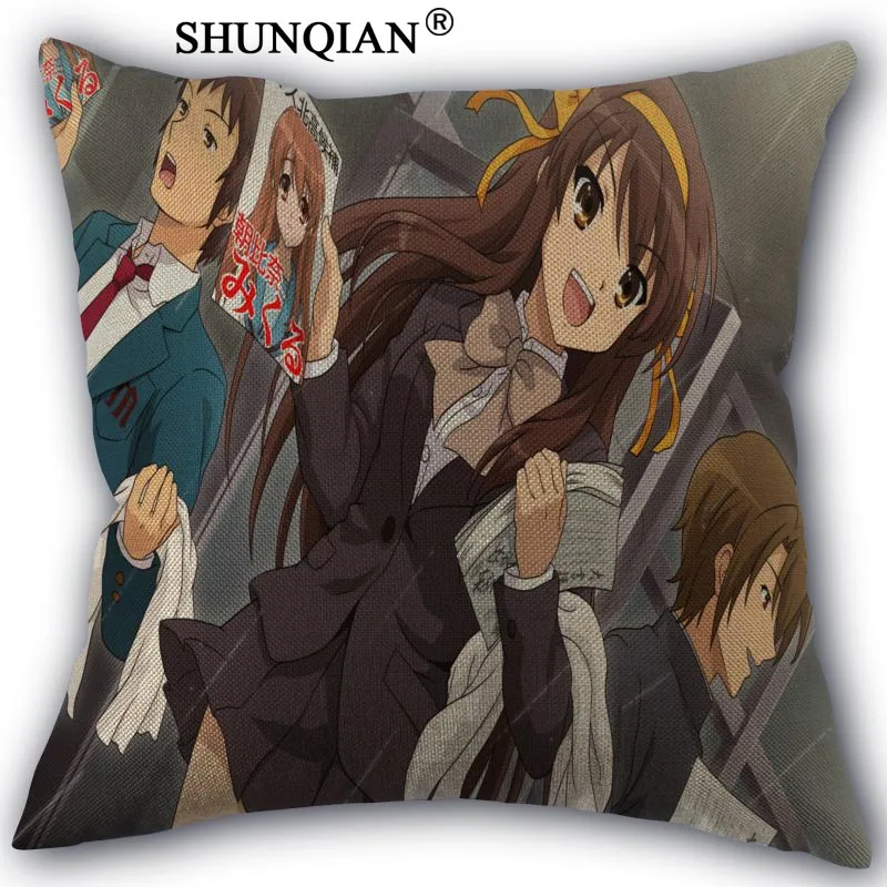 Новое прибытие Меланхолия из Haruhi Suzumiya Пользовательские Хлопковые Наволочки на