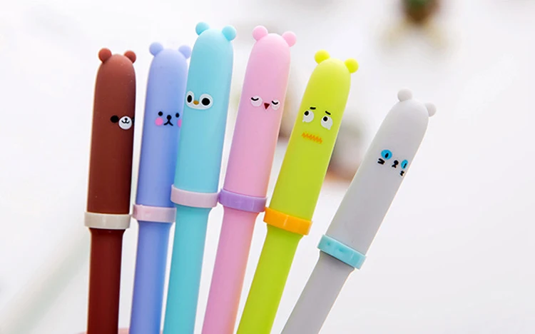 6 шт./партия, гелевая ручка Kawaii 0,38 мм, милые Мультяшные ручки для письма, школьные офисные принадлежности для детей, Подарочные канцелярские принадлежности