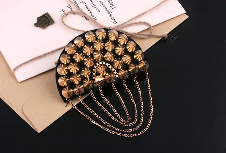 

10pairs Men and Women Accessories Fashion Brooch Shoulder Board Blazer Epaulette Tassel Rivet Punk Whole 2015