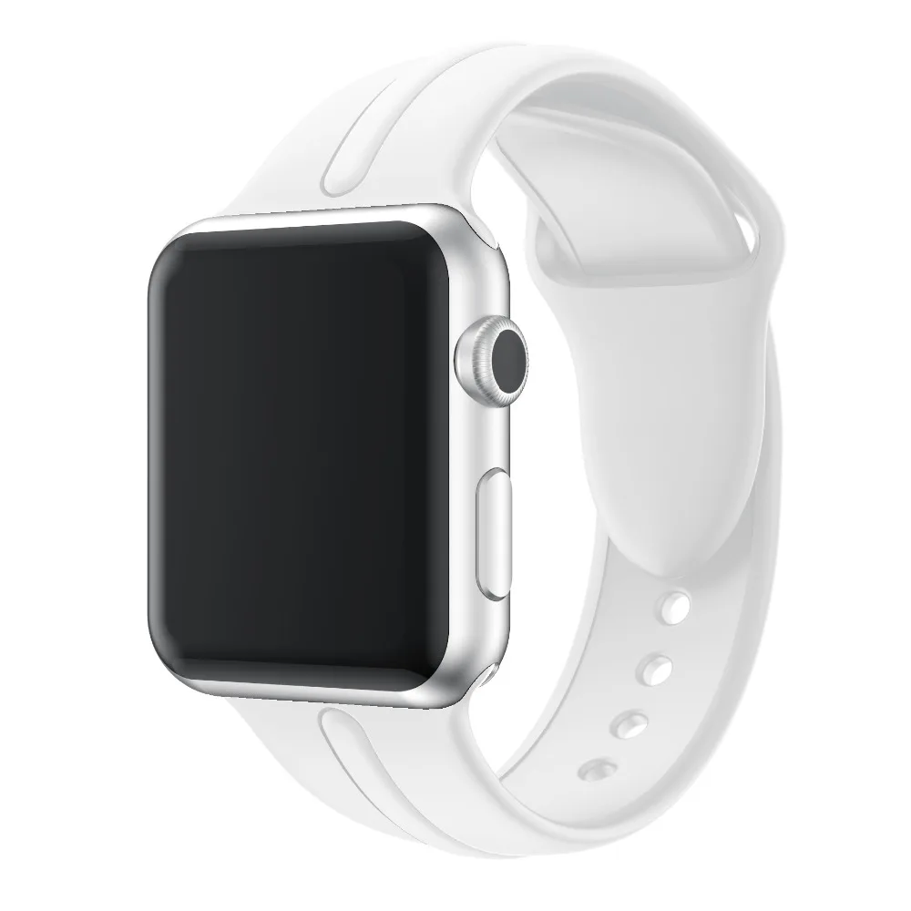 Хохлатый спортивный ремешок для Apple Watch ремешок 44 мм/40 мм силиконовый correa iwatch серии 3/2/1 резиновый браслет Ссылка браслет ремень