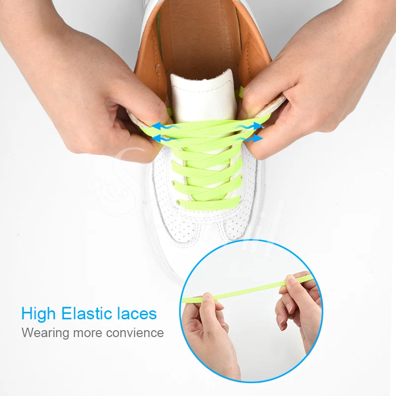 Soumit 1 пара простые эластичные шнурки без галстука плоский фиксирующий башмак для