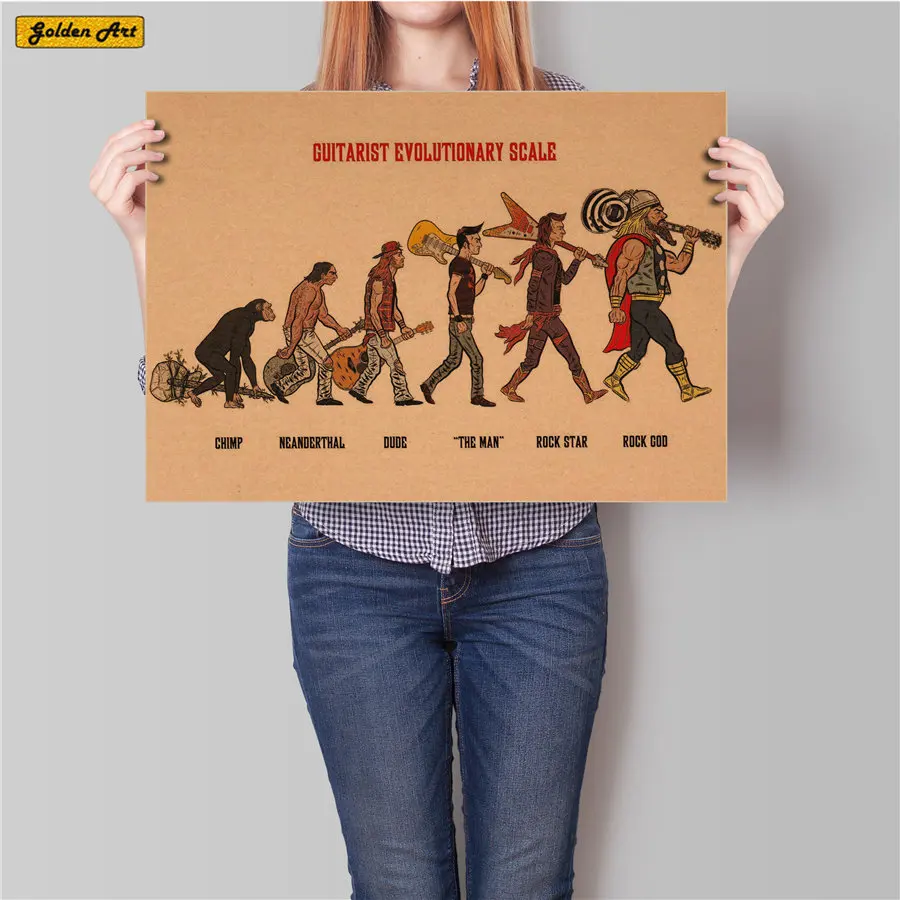Винтажный постер из крафт-музыки рок Эволюционная история ретро настенный