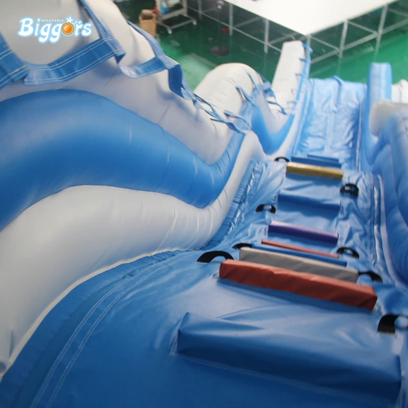

Funny Blue Color Inflatable Slide Ocean Wave Water Slide For Children and Adults Game