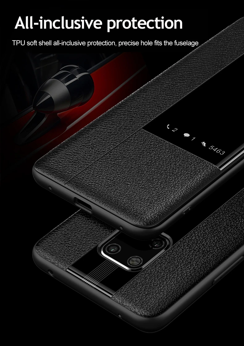 Чехол из натуральной кожи для huawei mate 20 Pro X, Защитный Гибридный чехол для телефона huawei mate 20 pro Rs с окошком, настоящий кожаный чехол