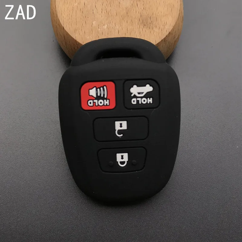 Силиконовый чехол для автомобильного ключа ZAD с 4 кнопками Набор чехлов Toyota 2012 2013