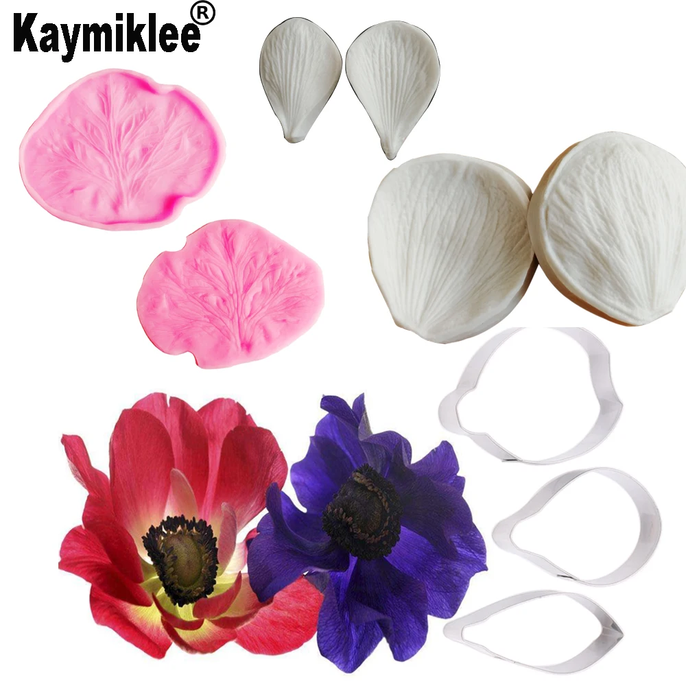 Силиконовые формы для помадки Anemone сахарный из мастики глины бумаги украшения