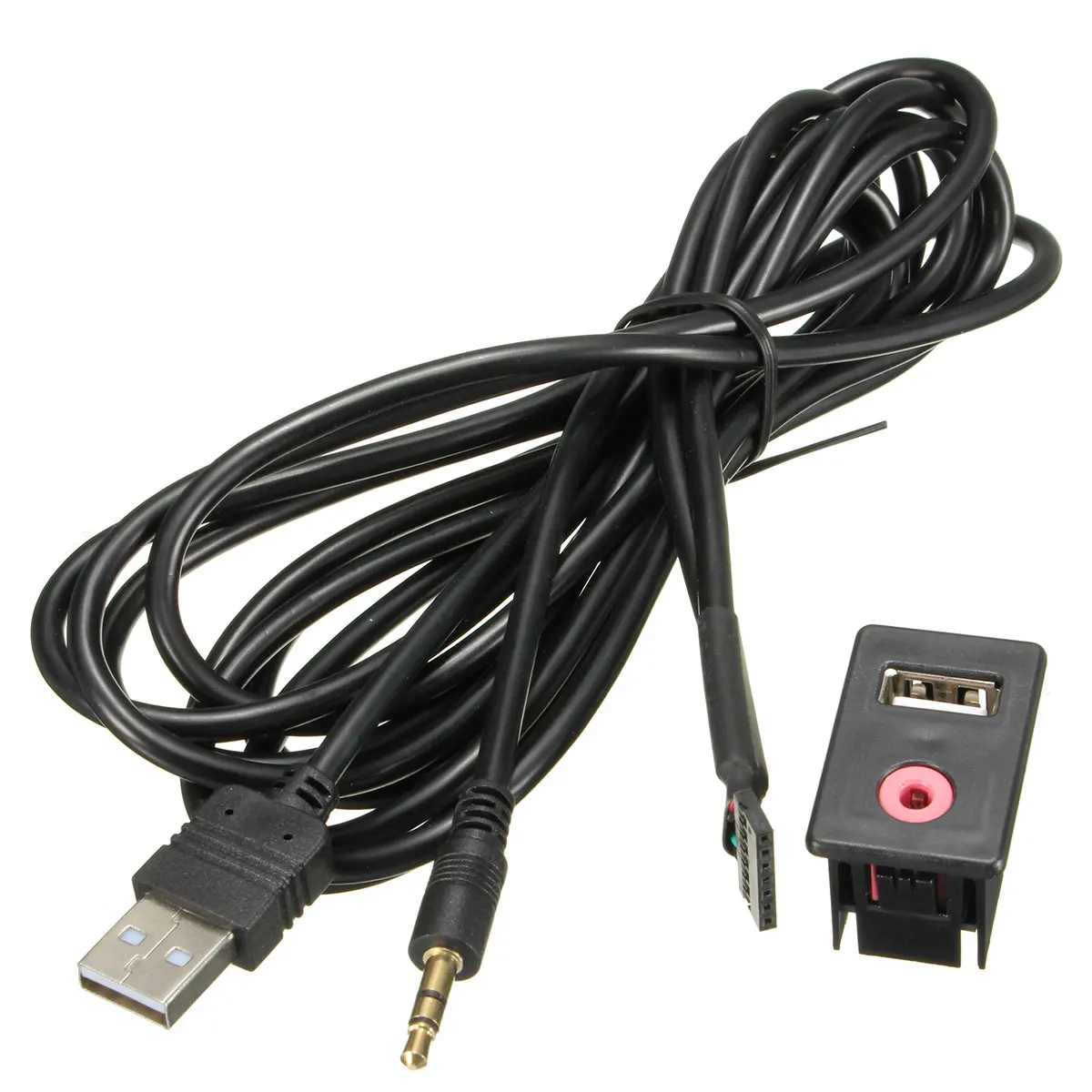 Новый автомобильный 3 5 мм USB AUX разъем для наушников монтажный адаптер вход