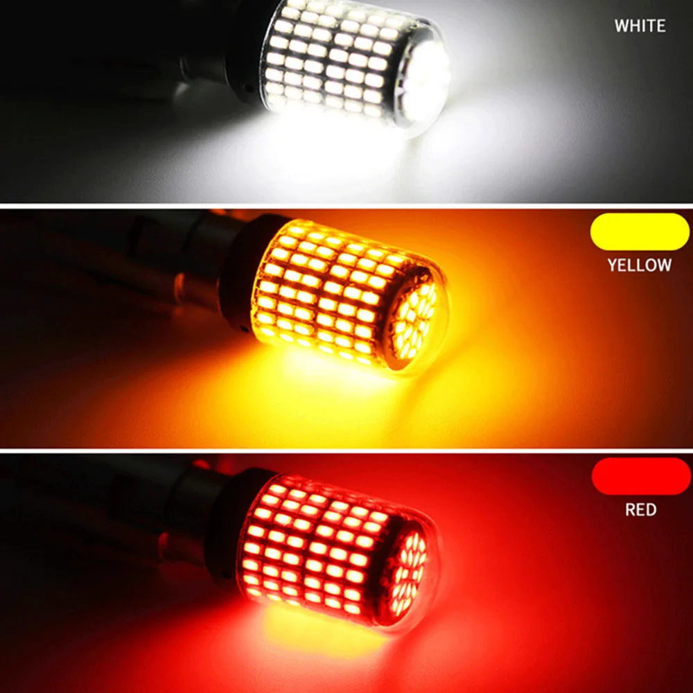 1 шт. T20 7440 W21W светодиодный лампы 3014 144smd CanBus без ошибок 1156 BA15S P21W BAU15S PY21W светильник