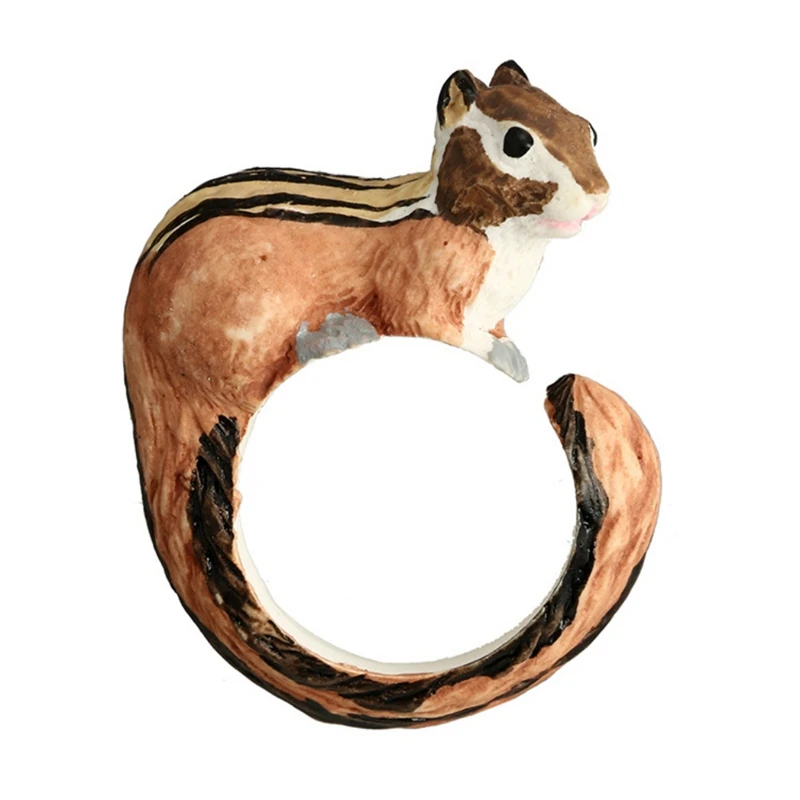 Кольца на палец с милой Свинкой, пандой, собакой, тигром, попугаем, 3D животным, женские кольца, массивные ювелирные изделия Anillos - Цвет основного камня: L