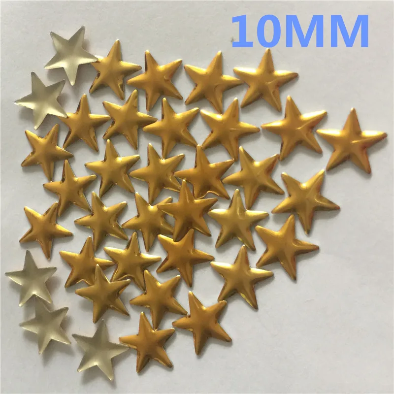 800PC 6mm/8MM/10mm Aluminum Golden Hot Fix Rhinestuds Star Shape Studs Metallic Nailheads Iron On DIY Garment Accessories | Дом и сад